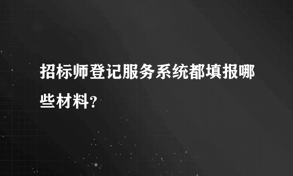 招标师登记服务系统都填报哪些材料？