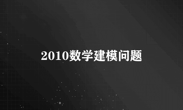 2010数学建模问题