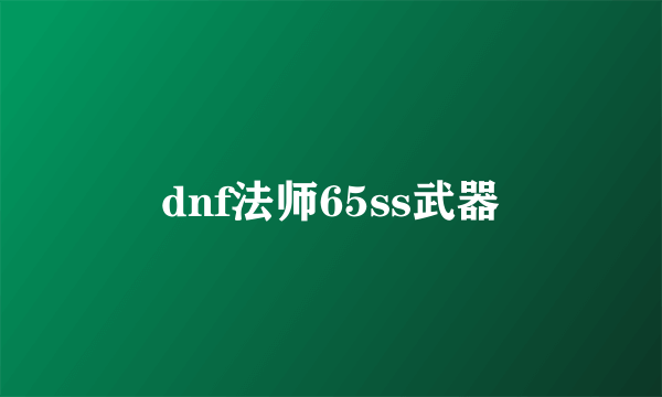 dnf法师65ss武器