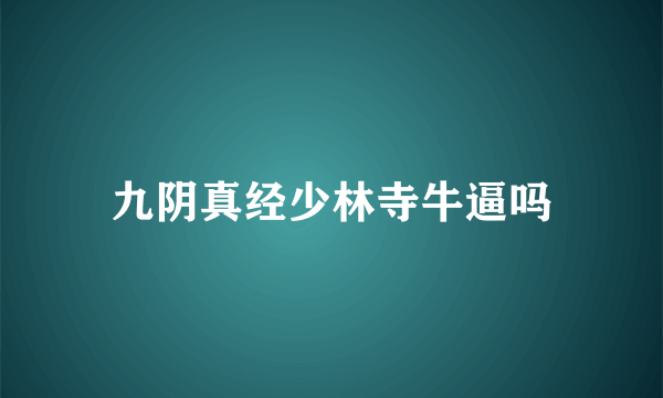 九阴真经少林寺牛逼吗