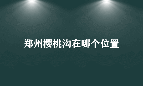 郑州樱桃沟在哪个位置