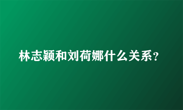 林志颖和刘荷娜什么关系？