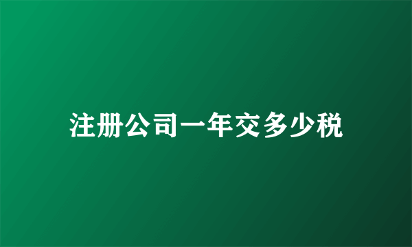 注册公司一年交多少税