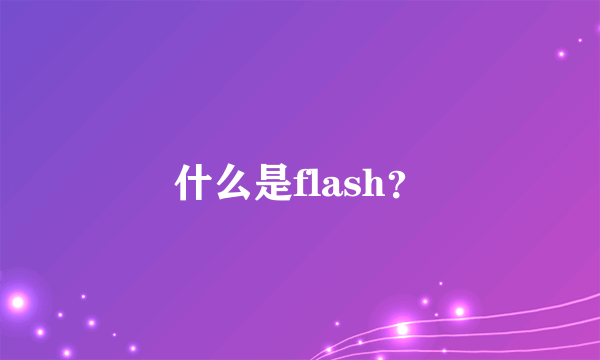 什么是flash？