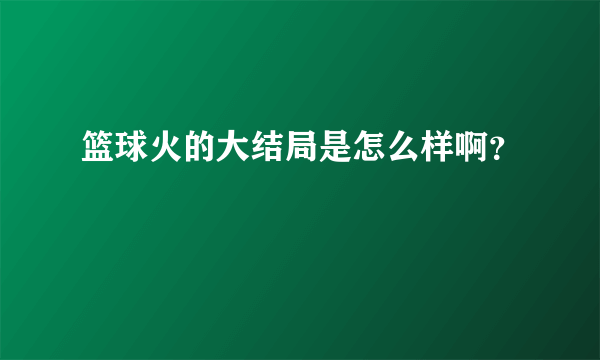 篮球火的大结局是怎么样啊？