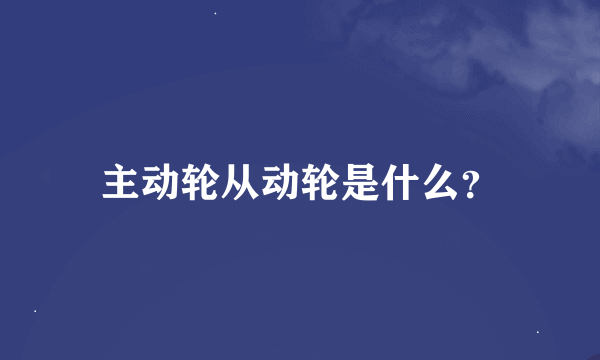 主动轮从动轮是什么？