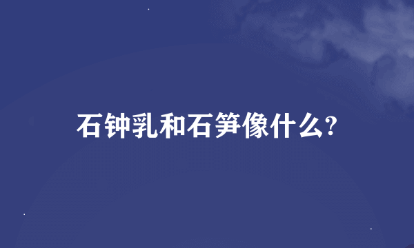 石钟乳和石笋像什么?