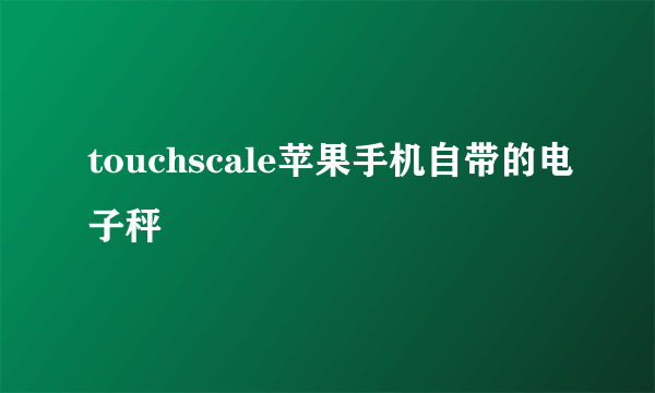 touchscale苹果手机自带的电子秤