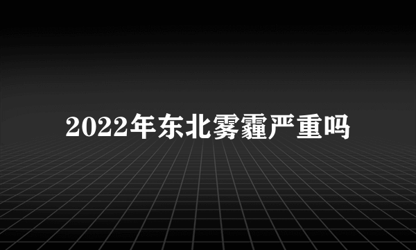 2022年东北雾霾严重吗