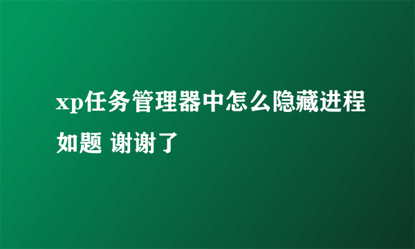 xp任务管理器中怎么隐藏进程如题 谢谢了