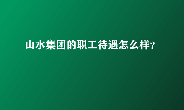 山水集团的职工待遇怎么样？