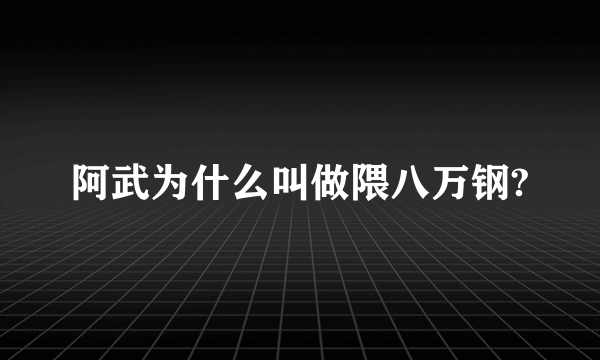 阿武为什么叫做隈八万钢?