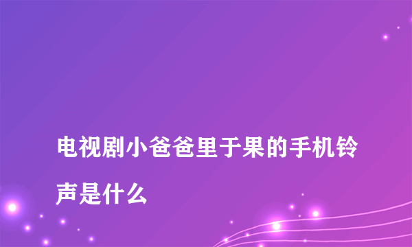 
电视剧小爸爸里于果的手机铃声是什么
