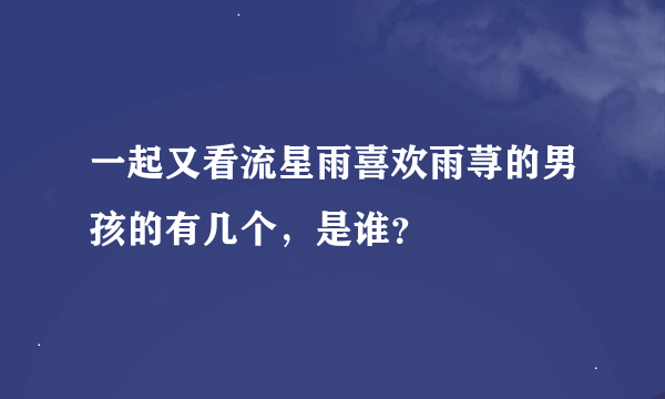 一起又看流星雨喜欢雨荨的男孩的有几个，是谁？