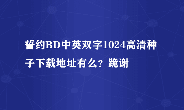 誓约BD中英双字1024高清种子下载地址有么？跪谢