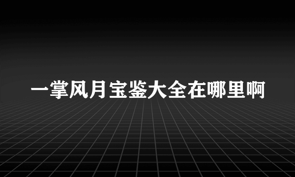 一掌风月宝鉴大全在哪里啊