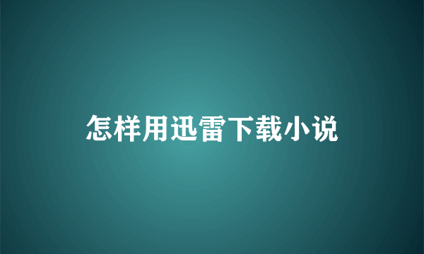 怎样用迅雷下载小说