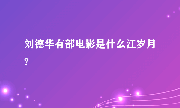 刘德华有部电影是什么江岁月?