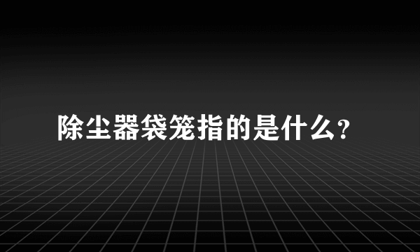 除尘器袋笼指的是什么？