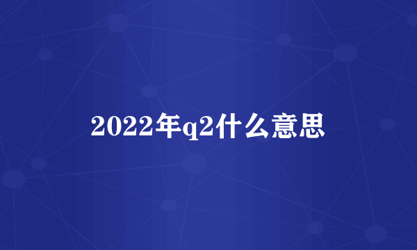 2022年q2什么意思