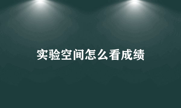 实验空间怎么看成绩