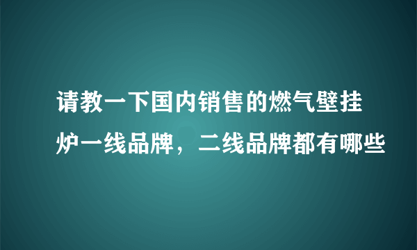 请教一下国内销售的燃气壁挂炉一线品牌，二线品牌都有哪些