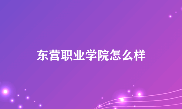 东营职业学院怎么样