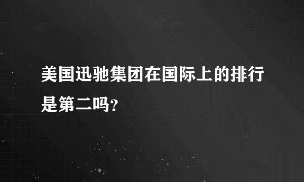 美国迅驰集团在国际上的排行是第二吗？