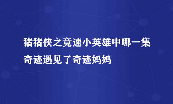 猪猪侠之竞速小英雄中哪一集奇迹遇见了奇迹妈妈