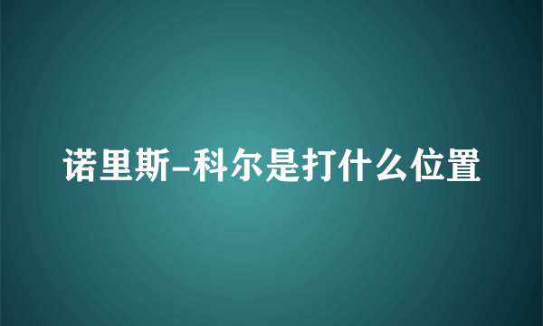 诺里斯-科尔是打什么位置