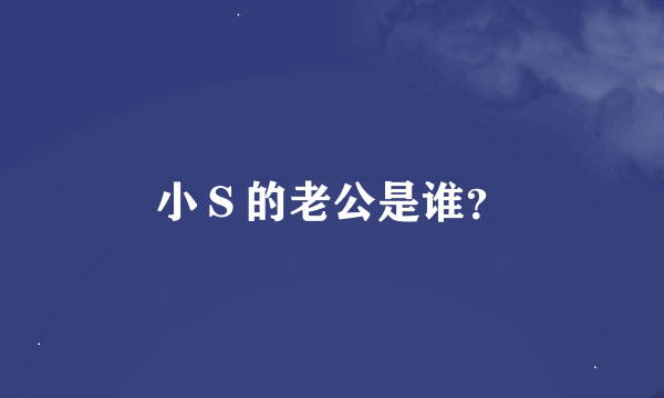 小Ｓ的老公是谁？