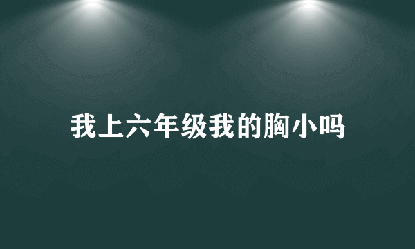 我上六年级我的胸小吗