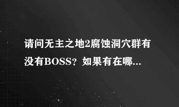 请问无主之地2腐蚀洞穴群有没有BOSS？如果有在哪里？最好带图，谢谢！