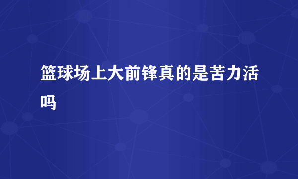 篮球场上大前锋真的是苦力活吗