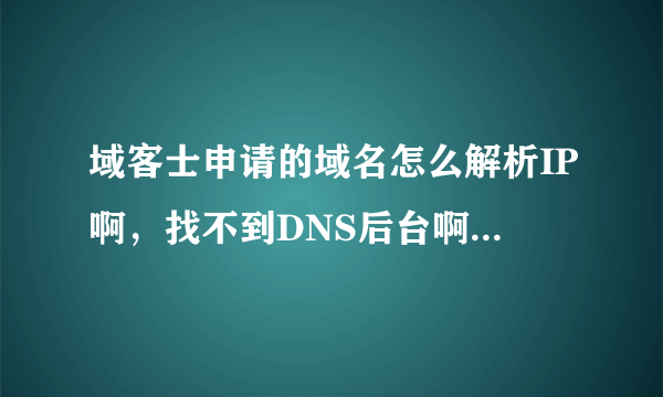 域客士申请的域名怎么解析IP啊，找不到DNS后台啊，说明下，我的域名正在审核。。是和这个有关系吗