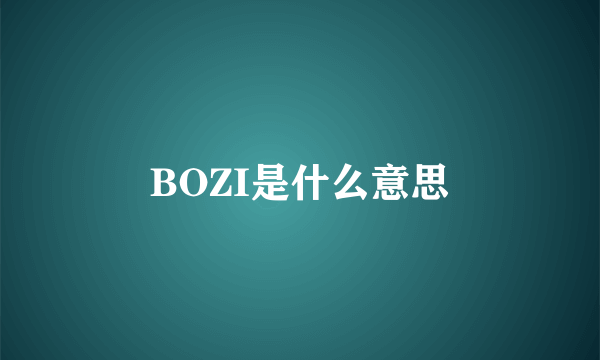 BOZI是什么意思