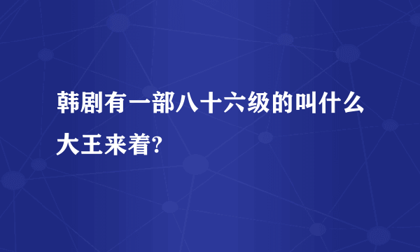 韩剧有一部八十六级的叫什么大王来着?