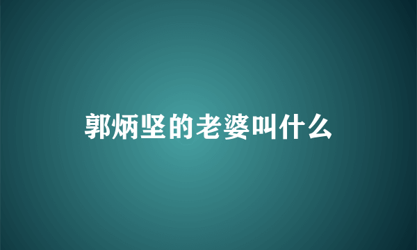 郭炳坚的老婆叫什么