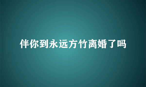 伴你到永远方竹离婚了吗