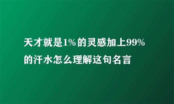 天才就是1%的灵感加上99%的汗水怎么理解这句名言