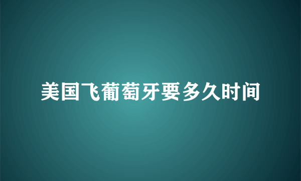 美国飞葡萄牙要多久时间