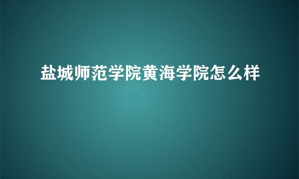 盐城师范学院黄海学院怎么样