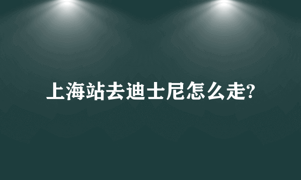 上海站去迪士尼怎么走?