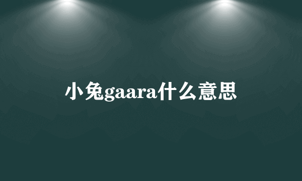 小兔gaara什么意思