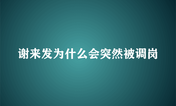 谢来发为什么会突然被调岗