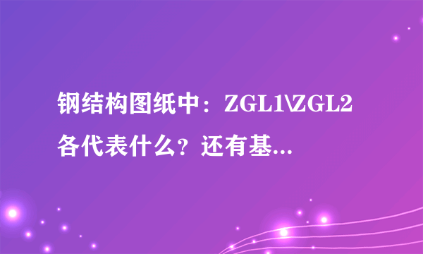 钢结构图纸中：ZGL1\ZGL2各代表什么？还有基础箍中的：Φ8@100/200（2）表示什么？加密区长度是多少？