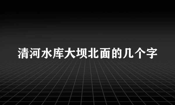 清河水库大坝北面的几个字