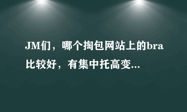 JM们，哪个掏包网站上的bra比较好，有集中托高变大的效果的。。