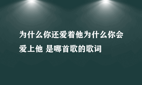 为什么你还爱着他为什么你会爱上他 是哪首歌的歌词