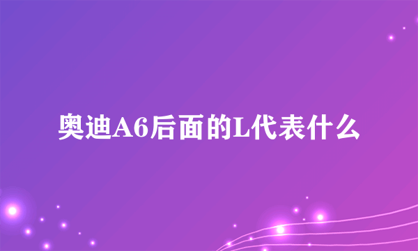 奥迪A6后面的L代表什么